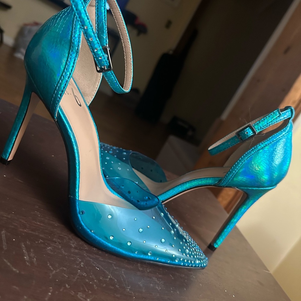 Mix No. 6 Iridescent Blue Heels